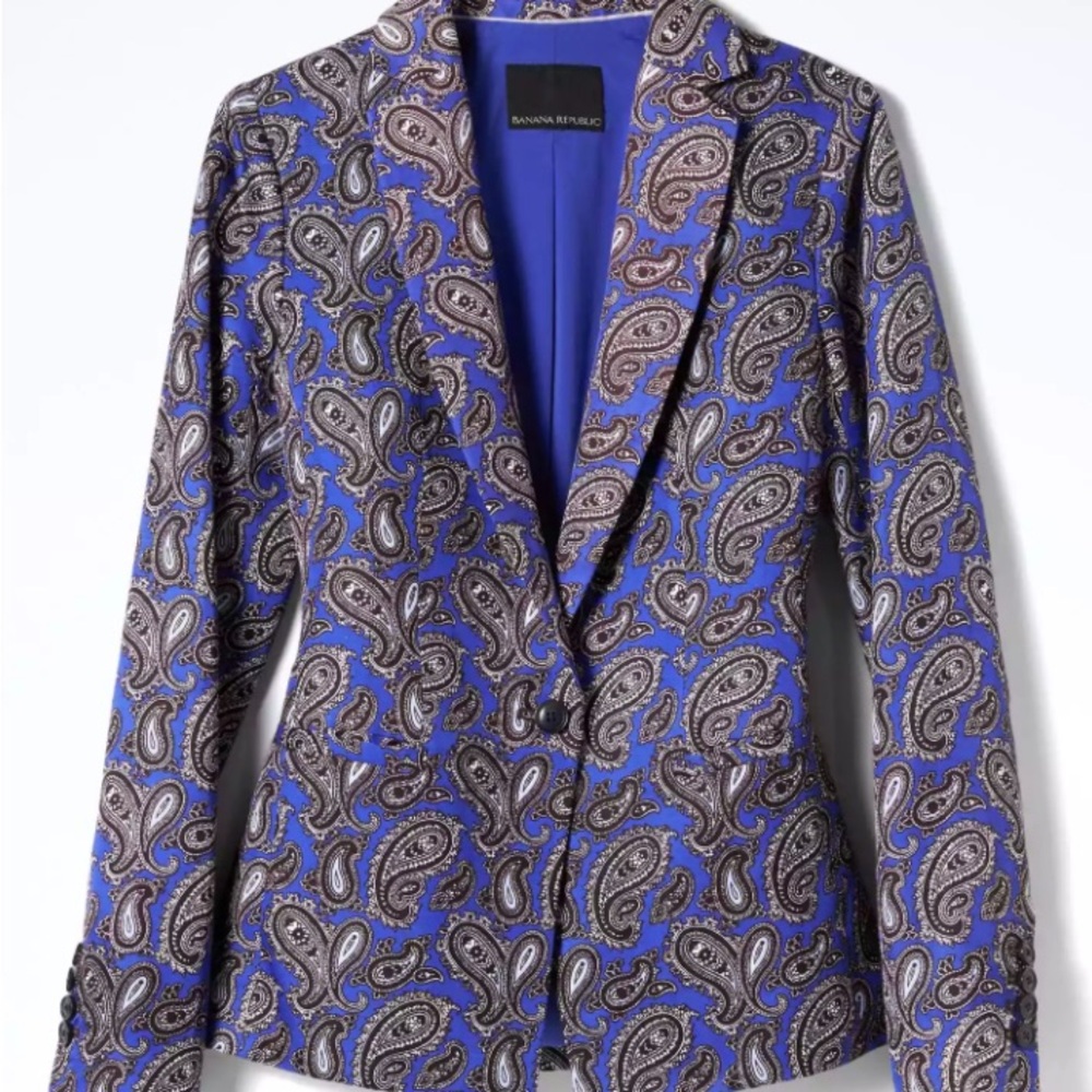 Banana Republic Blue Paisley Blazer